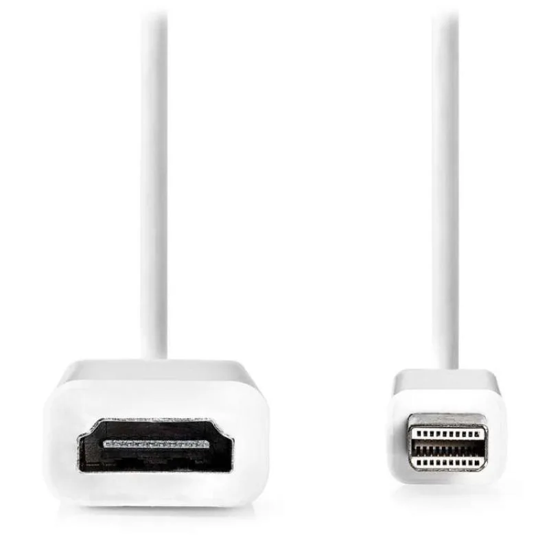 NEDIS kabel mini DisplayPort – HDMI/ mini DisplayPort zástrčka - HDMI zásuvka/ bílý/ blistr/ 20cm (CCGB37650WT02)