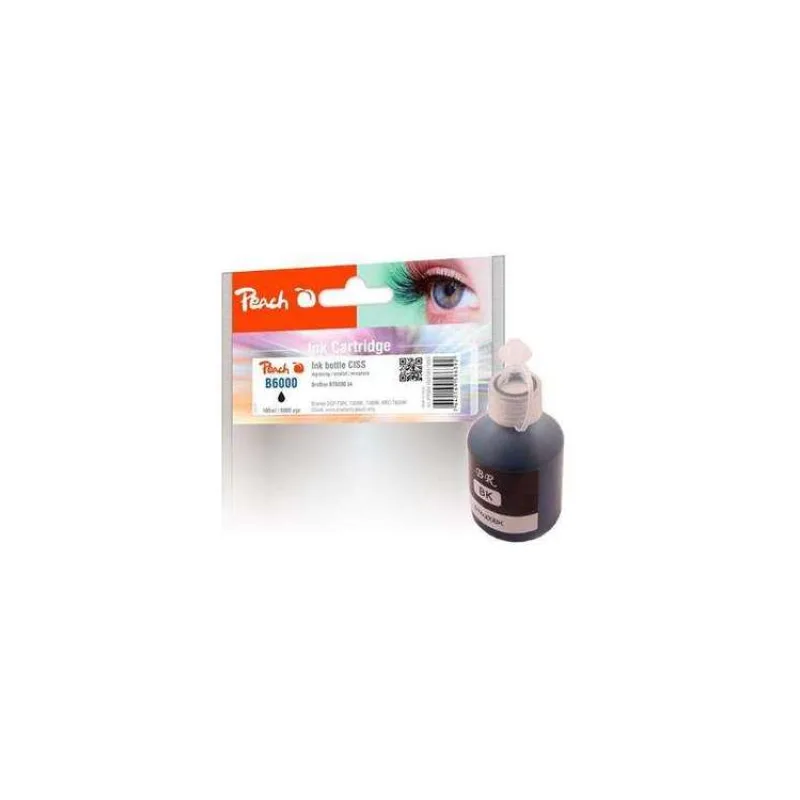 PEACH kompatibilní cartridge Brother CISS BT6000, černá pigment, PI500-180, 100ml (319868)