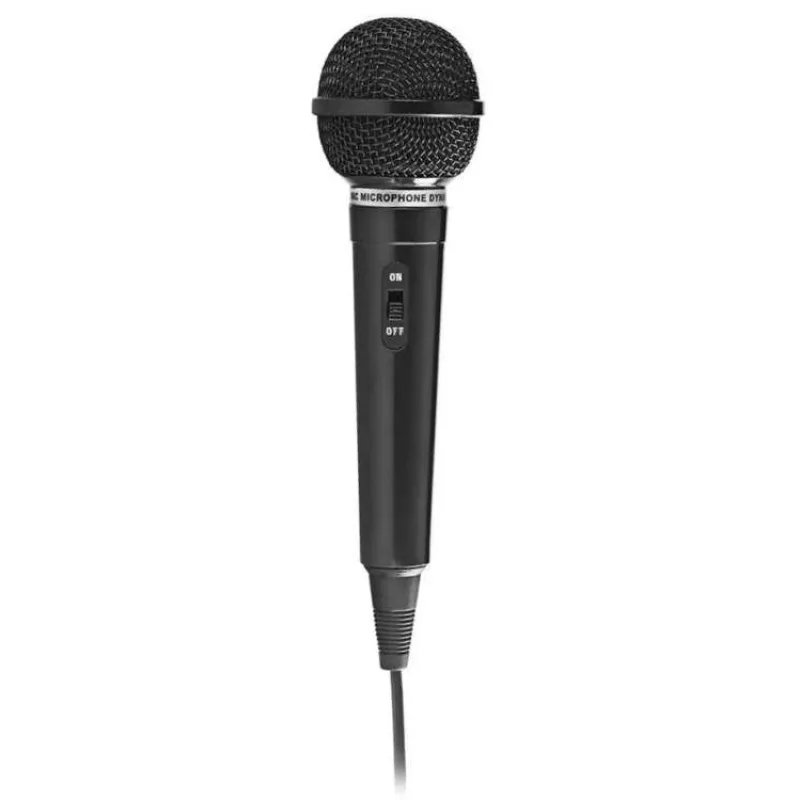 NEDIS kabelový mikrofon/ Kardioid/ pevný kabel 5m/ 80 Hz - 12 kHz/ 600 Ohm/ -75 dB/ jack 6.35 mm/ vypínač/ ABS/ černý (MPWD01BK)