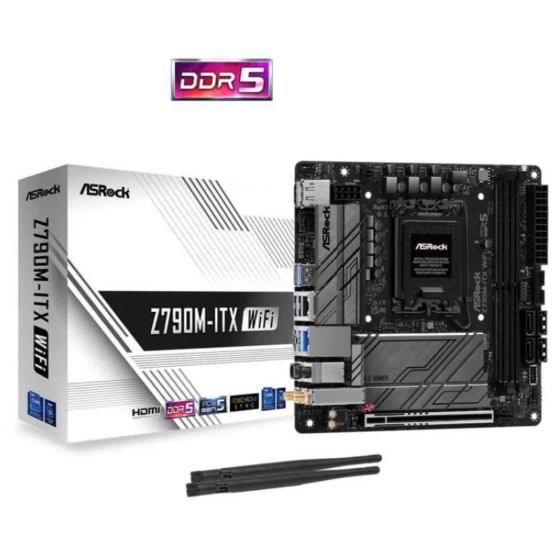 ASRock Z790M-ITX WIFI / Intel Z790 / LGA1700 / 2x DDR5 / 2x M.2 / HDMI / DP / USB-C / WiFi / Mini-ITX (Z790M-ITX WIFI)