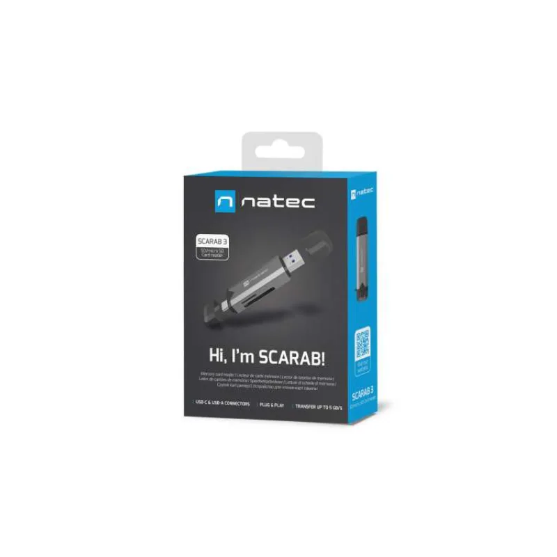 Čítačka kariet Natec SCARAB 3 USB-A + USB-C 3.1 GEN 1/microSD/microSDHC/microSDXC/SD/SDHC/SDXC/T-Flash (NCZ-2262)