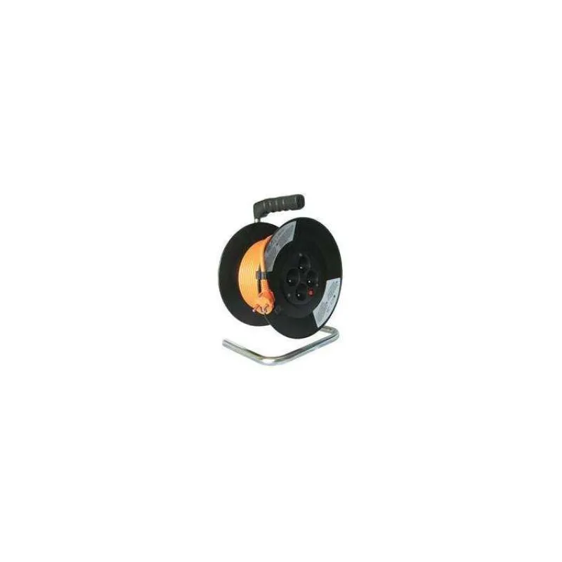 Solight prodlužovací přívod na bubnu, 4 zásuvky, 25m, oranžový kabel, 3x 1,5mm2 (PB03)