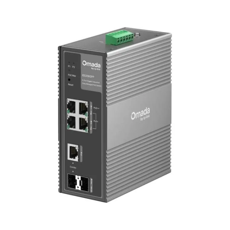 TP-Link IES206GPP Omada 6portový gigabitový průmyslový Easy Managed Switch s 3 porty PoE+ a 1 portem PoE++ (IES206GPP)