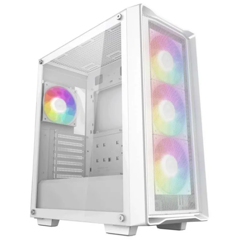 DEEPCOOL skříň CC560 MESH V2 / ATX / 4x120 mm fan ARGB / USB 3.0 / USB 2.0 / mesh panel / bílá (R-CC560-WHAMA4-G-2)