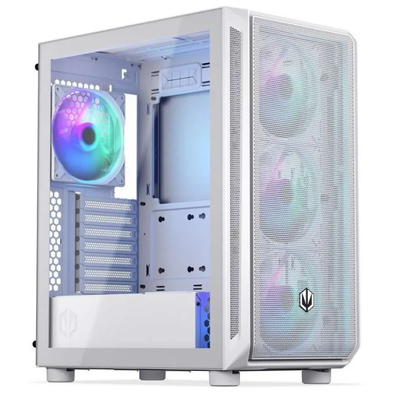 Endorfy skříň Arx 500 White ARGB / ATX / 4x140 ARGB fan (až 7 fans) / 2xUSB-A / USB-C / tvrz. sklo / mesh panel / bílá (EY2A018)