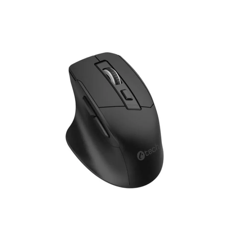 Myš C-TECH Ergo WLM-05, bezdrôtová, 1600DPI, 6 tlačidiel, USB nano receiver, čierna (WLM-05)
