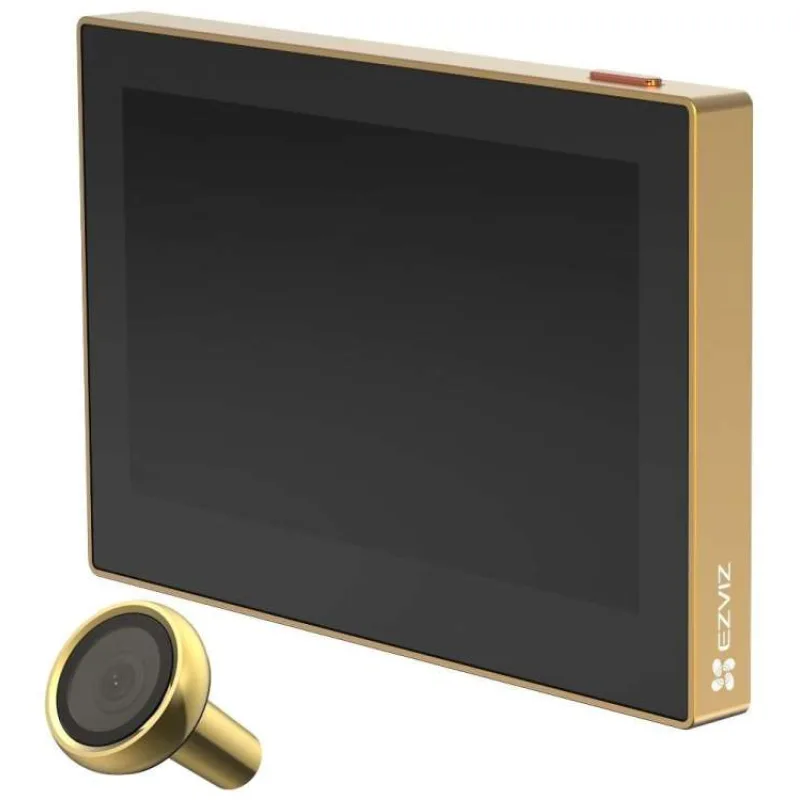 EZVIZ chytré dveřní kukátko s kamerou HP2/ Wi-Fi/ 2K/ 4,3" monitor/ napájení ze sítě a baterie/ 2200 mAh/ zlaté (CS-HP2-R100-6E2WB-GD)