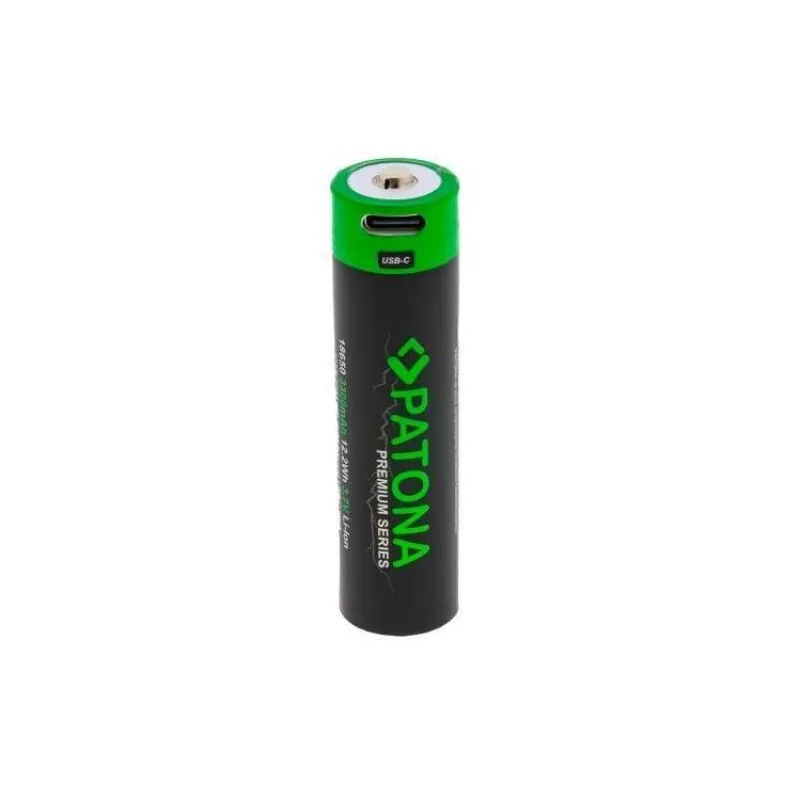 PATONA nabíjecí baterie 18650 Li-lon 3300mAh PREMIUM 3,7V s USB-C nabíjením (PT6525)