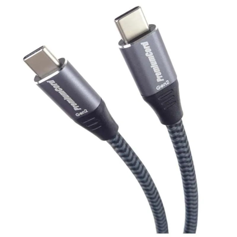 PremiumCord USB-C kábel (USB 3.2 GEN 2x2, 5A, 100W, 20Gbit/s) bavlnený oplet, 3m (KU31CR3)