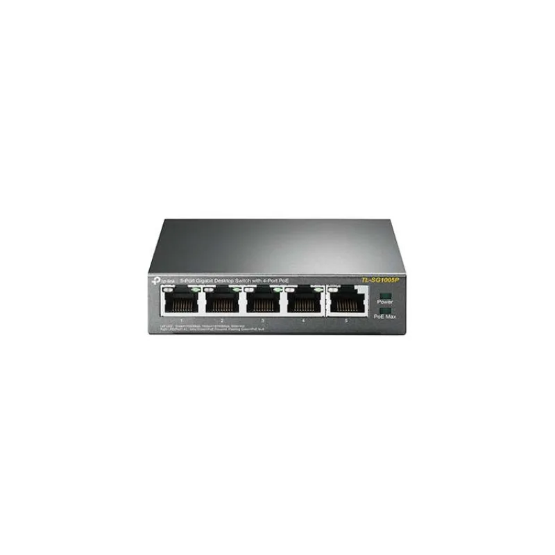 TP-Link TL-SG1005P - PoE Switch 5xTP 10/100/1000Mbps(4x PoE), kovový (TL-SG1005P)
