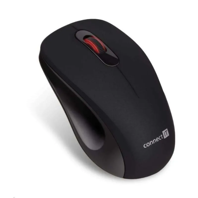 CONNECT IT "MUTE" bezdrátová optická tichá myš, USB, (+ 1x AA baterie zdarma), černá (CMO-2230-BK)