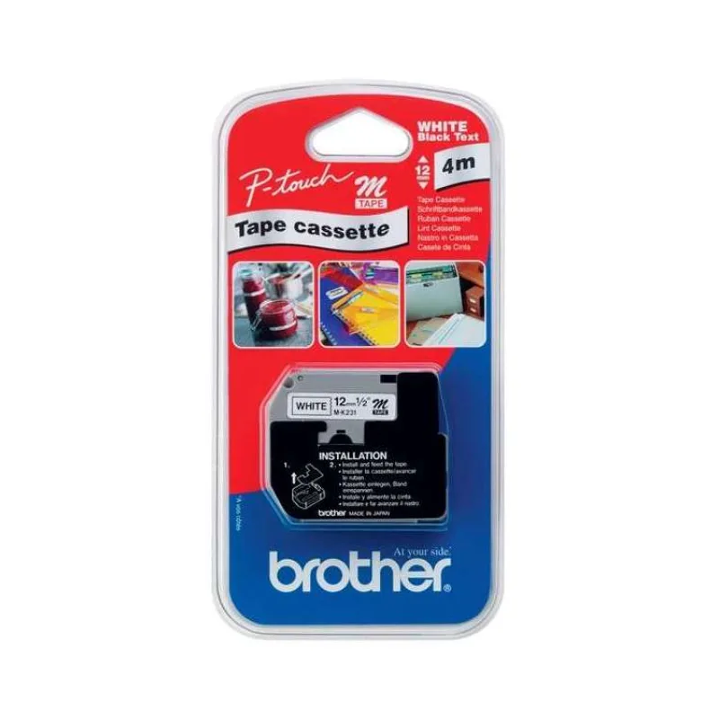 Brother - M-K231BZ, bílá/černá (12mm, nelaminovaná) (MK231BZ)