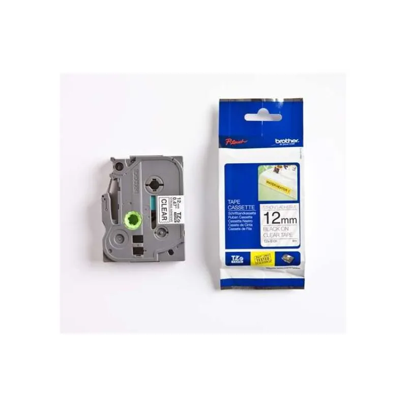 páska BROTHER TZS131 čierne písmo, transparentná páska extra lepivá ADHESIVE Tape (12mm) (TZES131)
