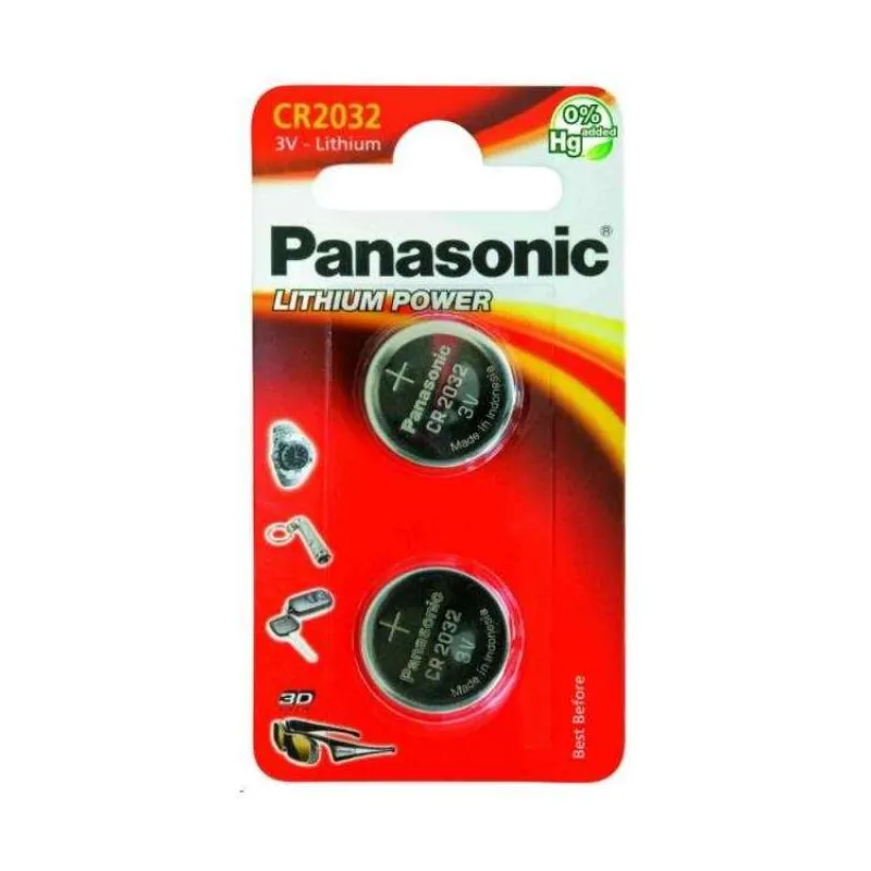PANASONIC Lithiová baterie (knoflíková) CR-2032EL/2B 3V (Blistr 2ks) (330097,00)