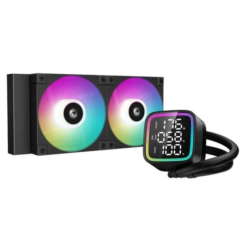 DEEPCOOL vodní chladič LD240 / 2x120 mm PWM ARGB fan / display / černý (R-LD240-BKMSN-G-1)