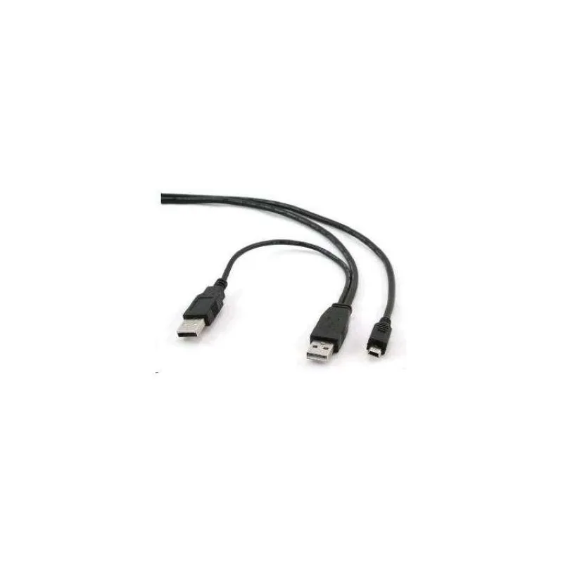 Kábel USB GEMBIRD 2.0 Kábel A-Mini B (5pin) 0,9 m DUAL (prídavné napájanie) (CCP-USB22-AM5P-3)