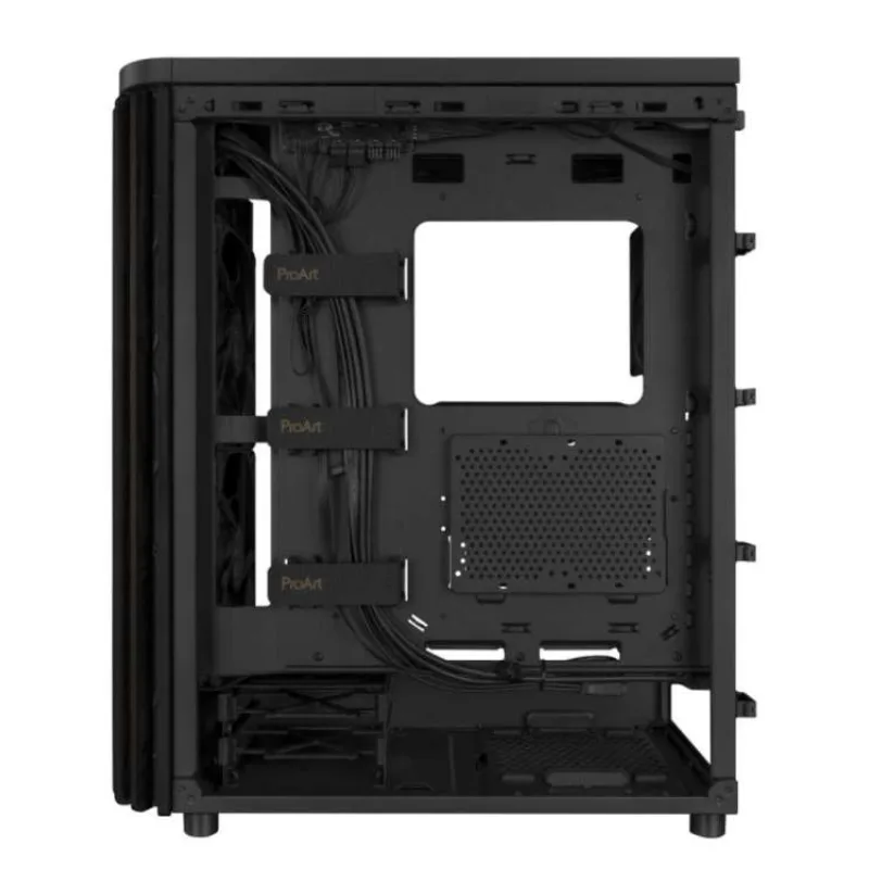 ASUS case PROART PA401 WOOD TG, Mid Tower, ATX, 1xUSB-C Gen2x2, 2xUSB 3.0, 2x 160mm Fan, 1x 120mm Fan, černá (90DC00M0-B39000)