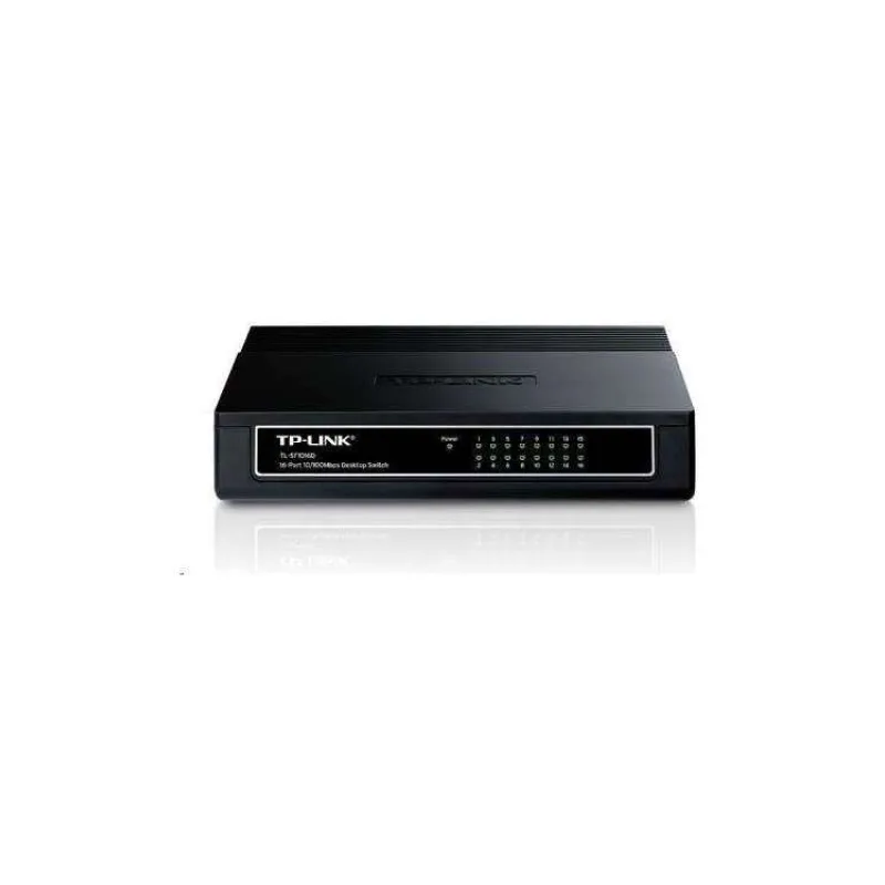 16-Port 10/100 Mbps Desktop Switch PORT: 16× 10/100 Mbps RJ45 Ports SPEC: Desktop Plastic Case FEATURE: Plug and Play (TL-SF1016D)