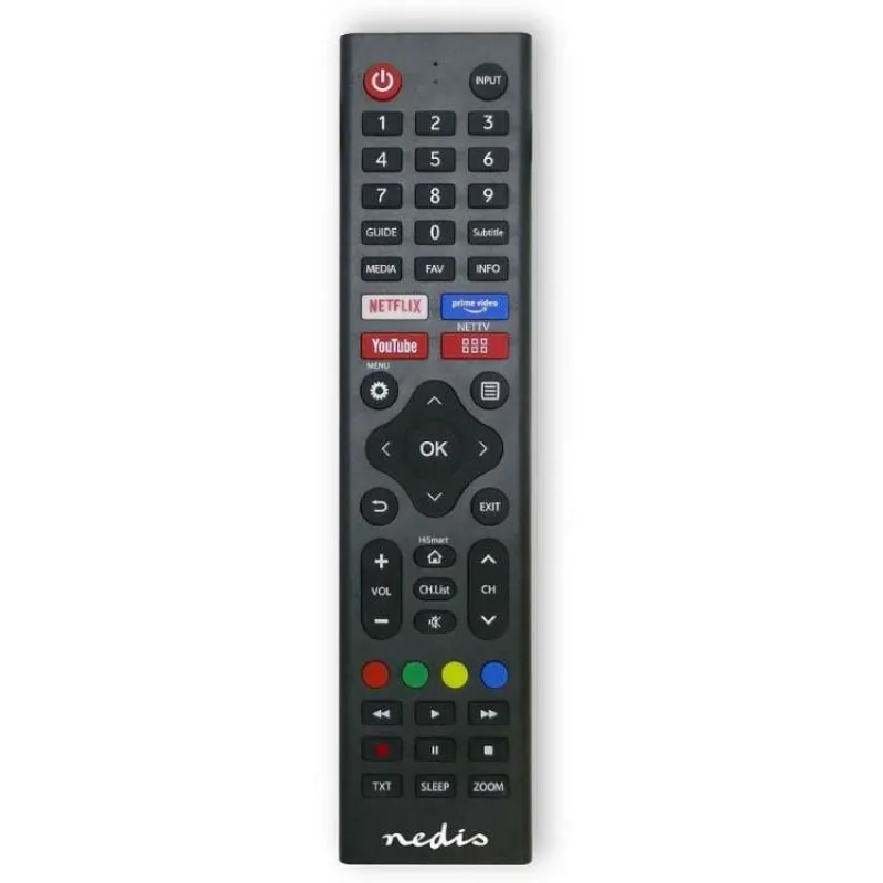 Nedis TVRC45HIBK - Náhradní Dálkový Ovladač | Hi-Sense TV | Předprogramovaný | Černá (TVRC45HIBK)