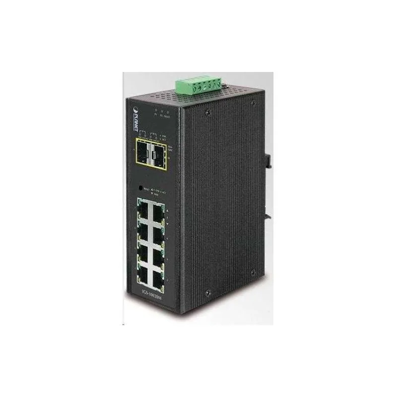 Planet IGS-10020MT průmyslový L3 switch, 8x1Gb, 2x2.5Gb SFP, dual 12-48V DC, -40~75°C, IP30 (IGS-10020MT)