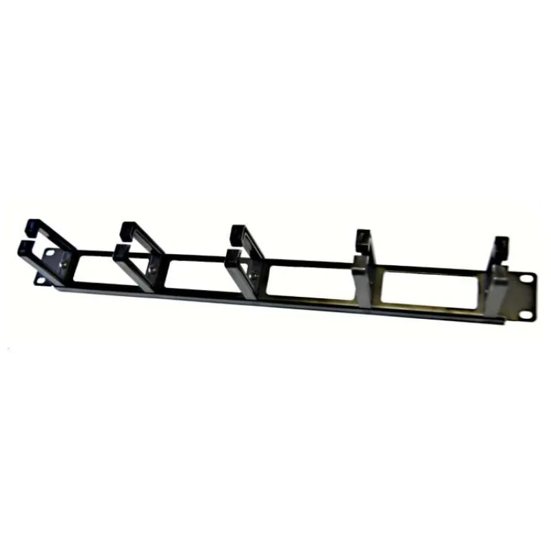 19" vyvazovací panel LEXI-Net 1U, 5x plastový úchyt 40x60mm, průchozí, černý (VP-1UOP)