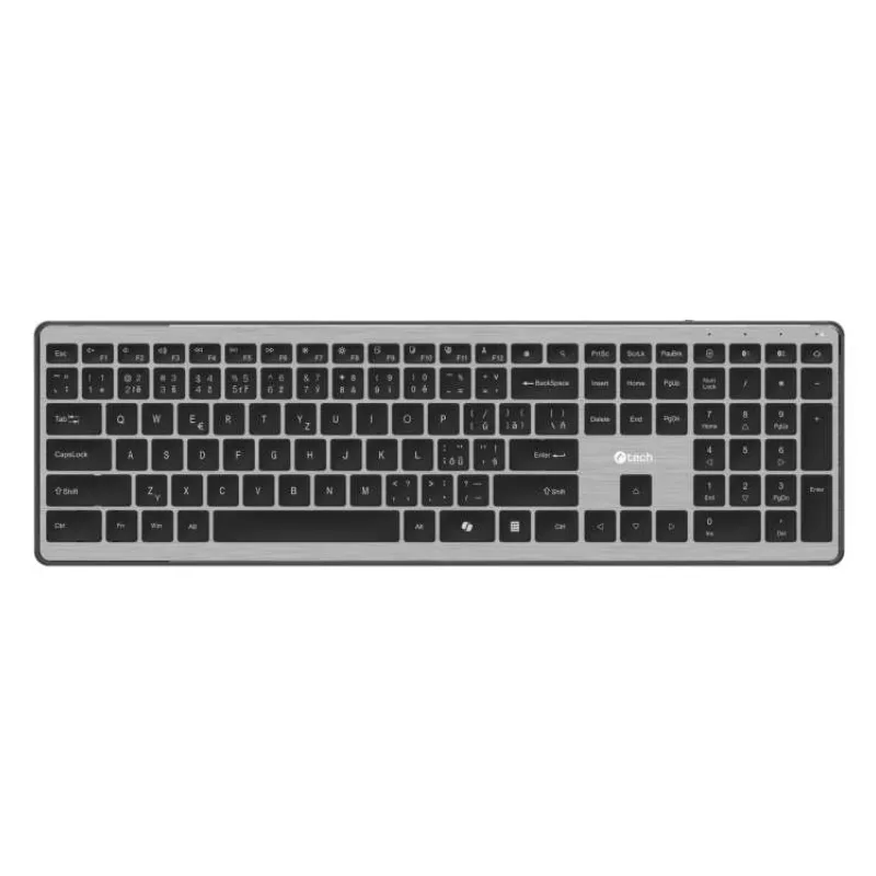 C-TECH klávesnice Quallis KB-118 Dual mode, bezdrátová, BT5.0 + 2,4GHz, scissors tlačítka, USB nano receiver, CZ/SK (KB-118)