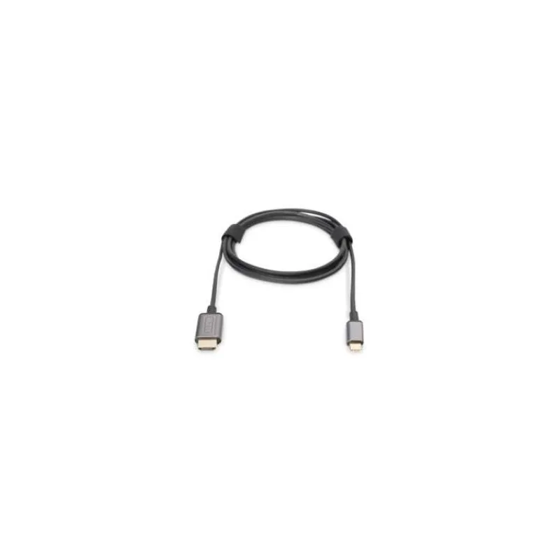 Digitus USB-C - HDMI kabelový adaptér, 1,8 m 4K/30 Hz, černý, kovový kryt (DA-70821)