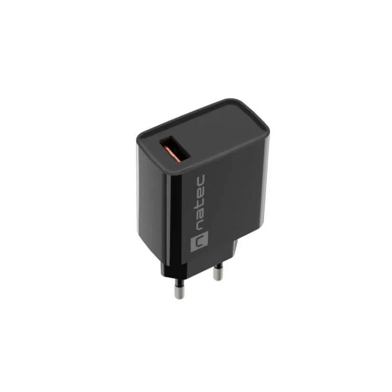 Universální nabíječka Natec RIBERA 18W 1X USB-A, černá (NUC-2058)