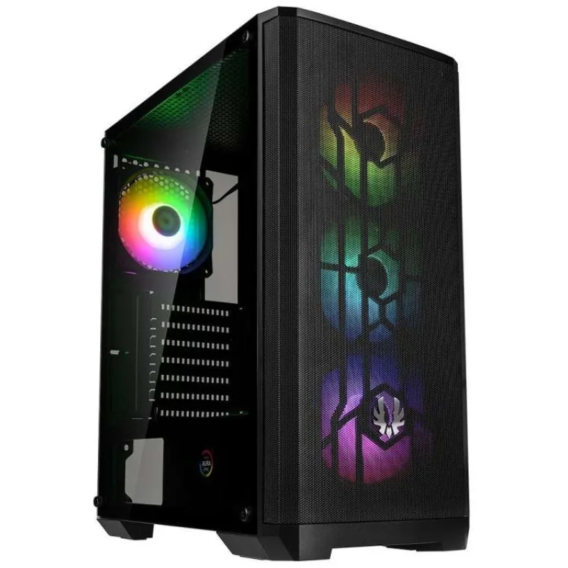 BitFenix skříň Nova Mesh SE TG ARGB / ATX / 4x120mm ARGB / USB 3.0 / tvrzené sklo / černá (BFC-NSE-300-KKGSK-4A)