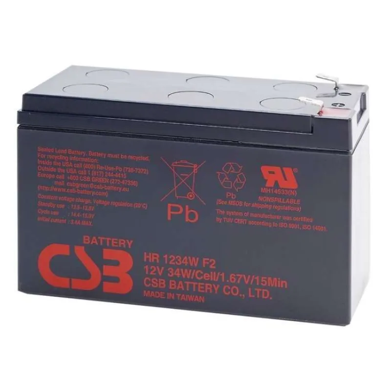 CSB Pb záložní akumulátor VRLA AGM 12V/9Ah (HR1234W F2) (HR1234W F2)