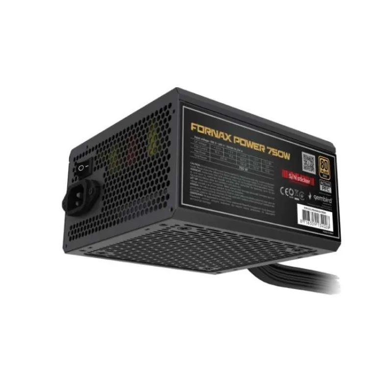 GEMBIRD Napájecí zdroj ATX 750W s aktivním PFC, 12 cm ventilátor, 80+ bronzová barva, box (CCC-PSUBRONZE-750W)