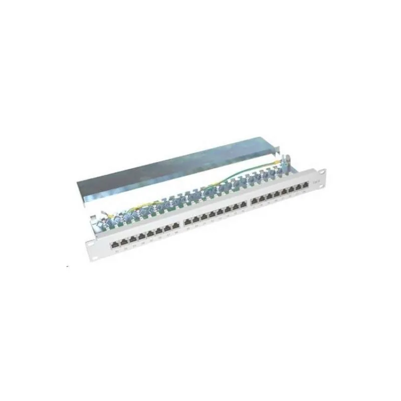 XtendLan Patch panel 19", 24 portů, Cat6, stíněný, šedý (XL-PP19-24C6S-A-GREY)
