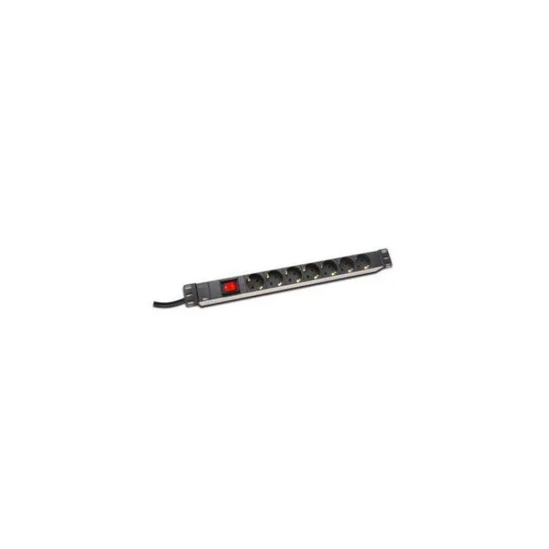 DIGITUS 19" PDU, 1U hliník, SCHUKO - 7x CEE 7/4, vypínač (DN-95402)