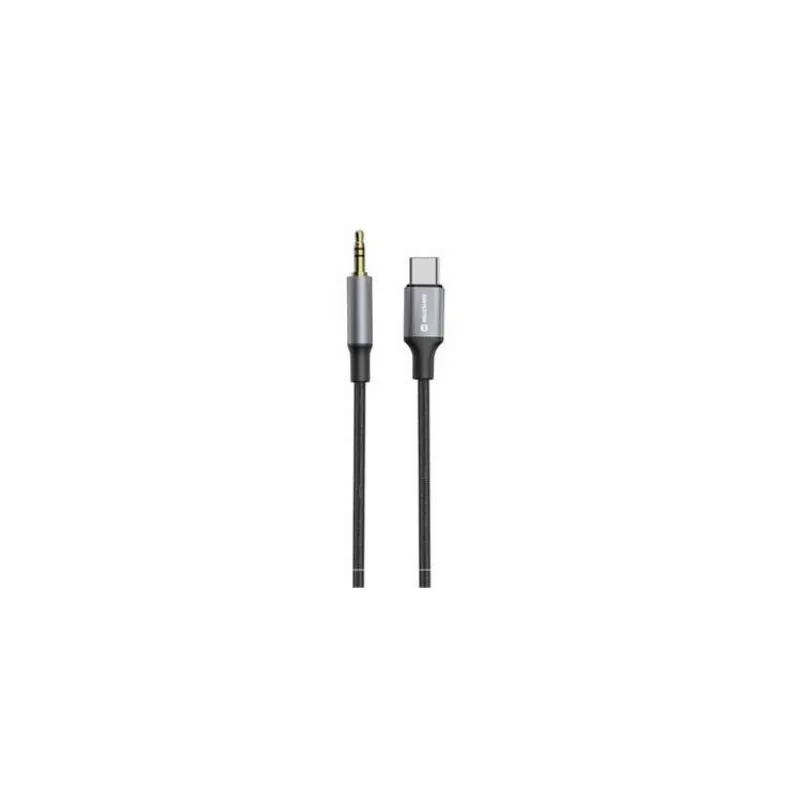 Swissten audio adaptértextile usb-c (samec) / 3,5 mm jack (samec) 1,5m černý (nahrazuje 73501303) (73502309)