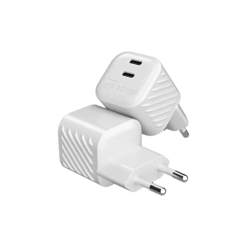 ER POWER 45W Dual Mini GaN Charger - White (ERPWCDM45-W)