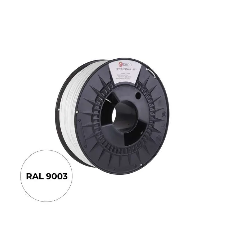 C-TECH tisková struna PREMIUM LINE ( filament ) , ABS, dopravní bílá, 1,75mm, 1kg (3DF-P-ABS1.75-9003)
