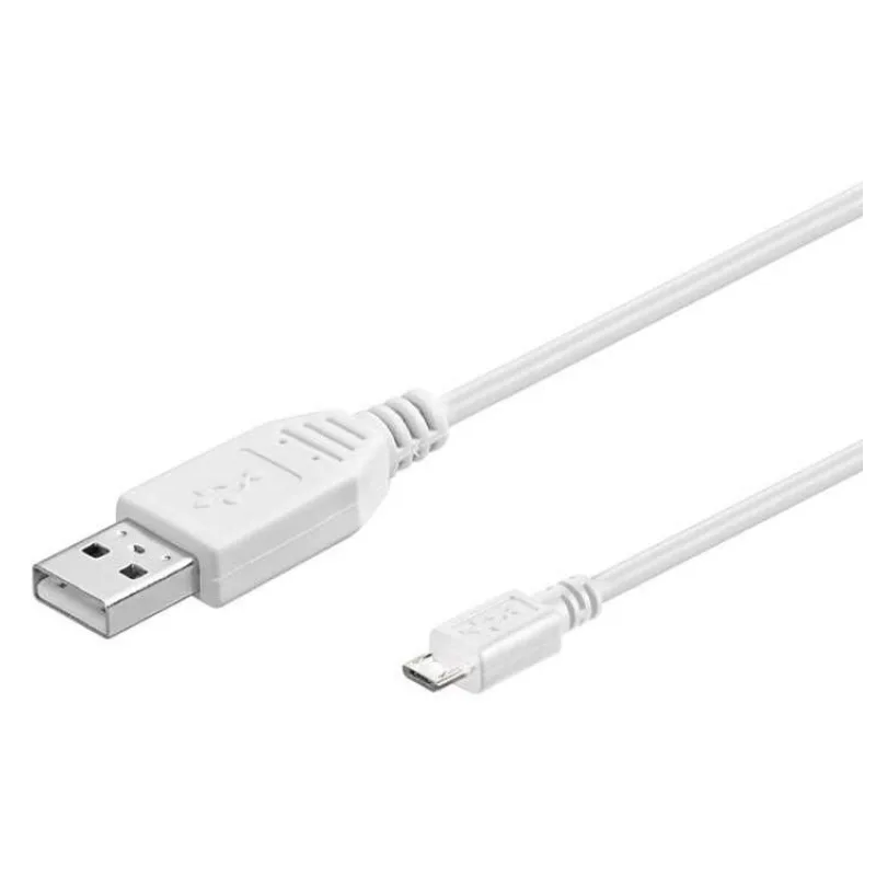 PremiumCord Kabel micro USB 2.0, A-B 0,5m, bílá (ku2m05fw)