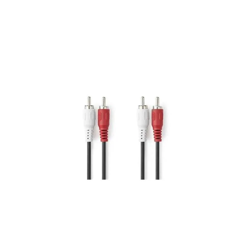NEDIS stereo audio kabel RCA/ 2x zástrčka RCA - 2x zástrčka RCA/ černý/ bulk/ 1,5m (CAGL24200BK15)