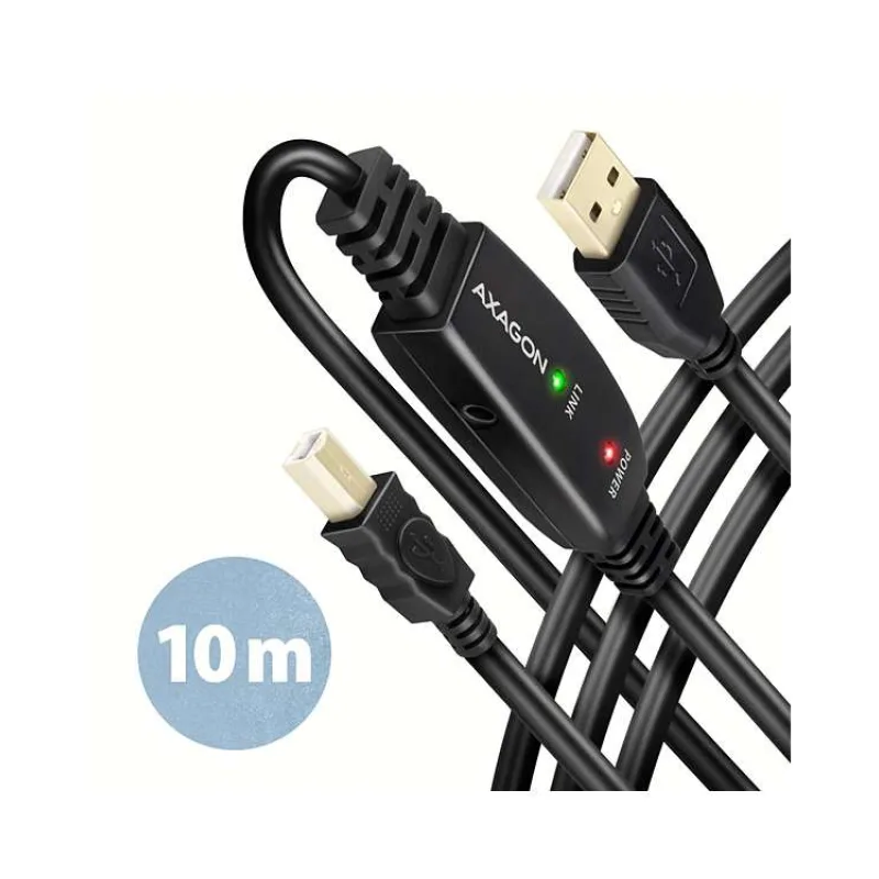 AXAGON aktivní prodlužka/repeater USB2.0 / USB-A na USB-B / ADR-210B / 10m (ADR-210B)
