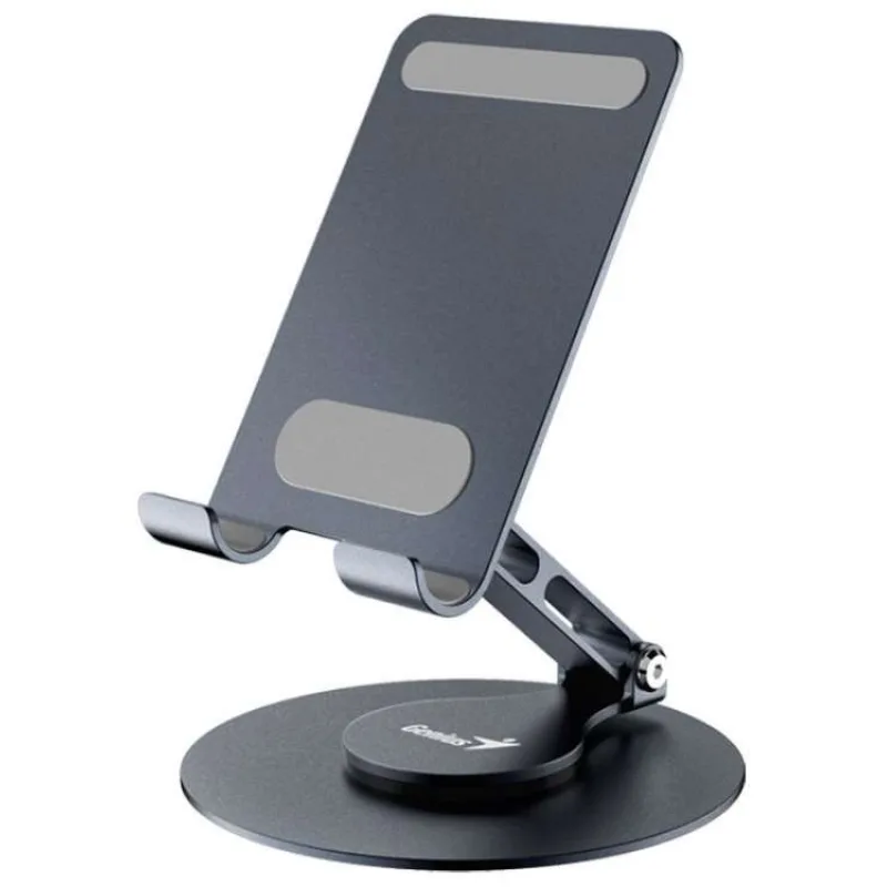 Genius G-Stand M100, Stojan, pro mobilní telefony a tablety, otáčení 360°, náklon 180°, přenosný, hliník, silikon, černý (31250022400)