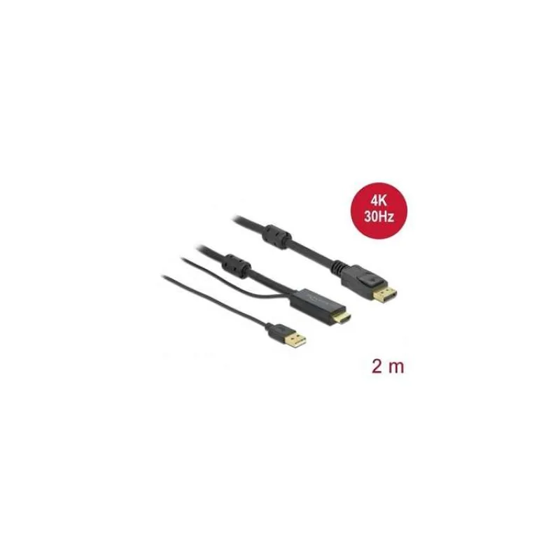 Delock Kabel HDMI na DisplayPort 4K 30 Hz 2 m (85964)