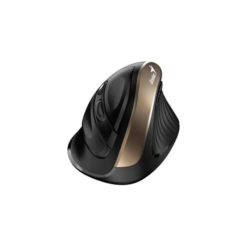 Genius Ergo 8250S/Vertikálna/Optická/Pre pravákov/1 600 DPI/Bezdrôtová USB/Čierna-zlatá (31030031400)