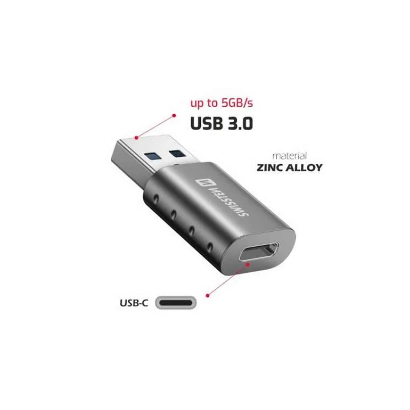 SWISSTEN ADAPTER USB-A(M)/USB-C(F) (55500200)