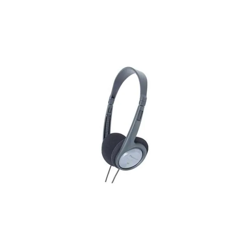 Panasonic RP-HT090E-H, drátové sluchátka, přes hlavu, 3,5mm jack, 6,3mm jack, kabel 5m, ovládání hlasitosti, šedá (RP-HT090E-H)