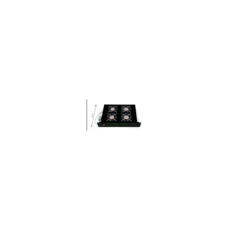 19" horiz.vent.j.4xVent.-220V/92W termost.2U čierna (RAB-CH-X02-A1)