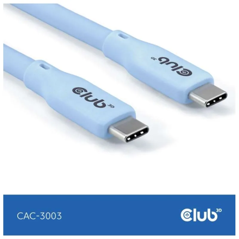 Club3D Kabel USB-C 4.0, 20Gbps, 4K60Hz, PD 240W, 2m, modrá (CAC-3003)