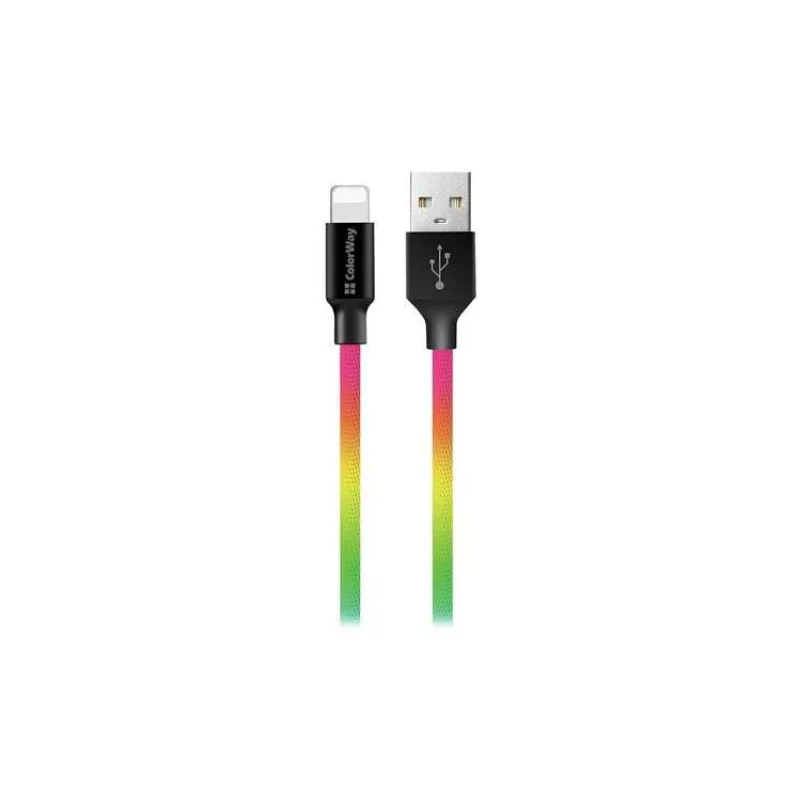 Colorway Datový Kabel USB/ Apple Lightning/ 2.4A/ 1m/ Multicolor (CW-CBUL016-MC)