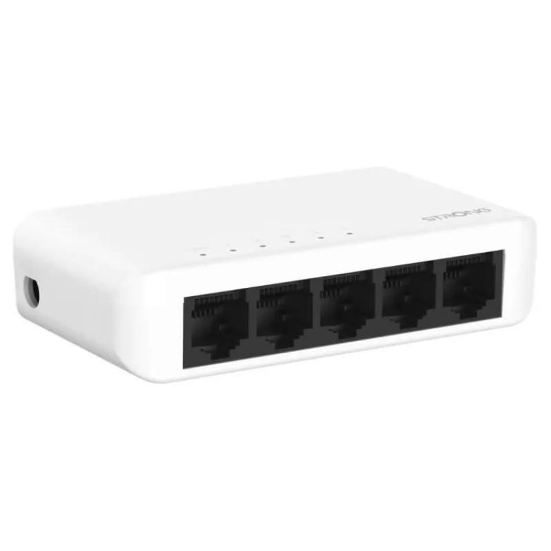 STRONG switch SW5000P/ 5x port Gigabit RJ45/ 10/100/1000 Mb/s/ 10 Gb/s/ 802.3i/u/ab/ plastové šasi/ bílý (SW5000P)