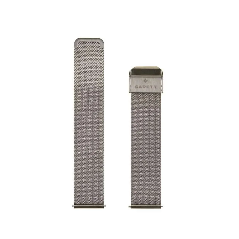 Garett univerzální řemínek 18 mm, stříbrný kovový, typ Mesh (STRAP_SVR_STL_18MM)