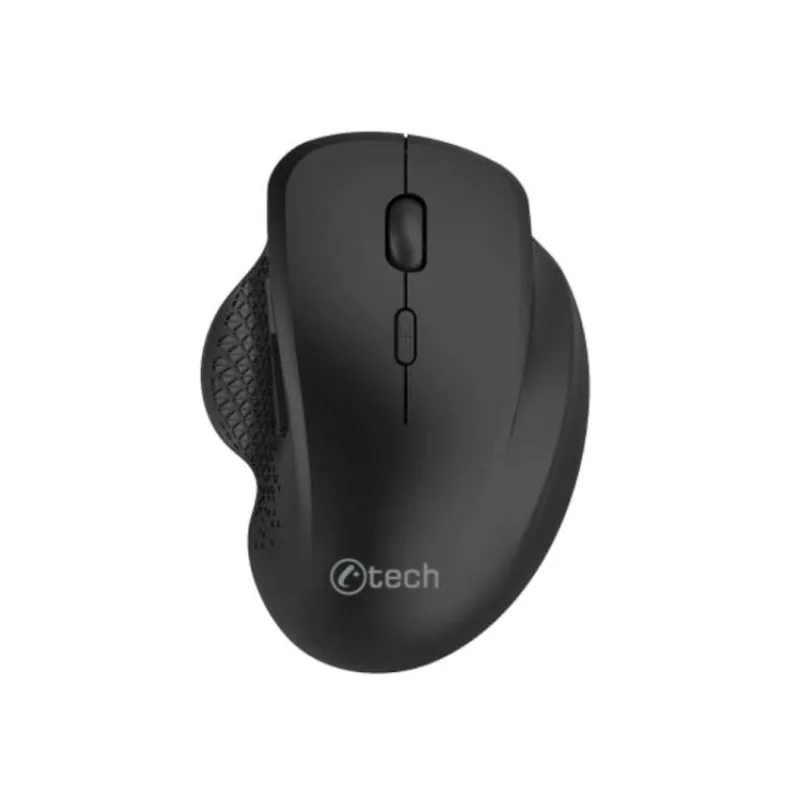 C-TECH myš WLM-14BK Dual mode, bezdrátová, ergo, BT5.0 + 2,4GHz, 1600DPI, 6 tlačítek, USB nano receiver, černá (WLM-14BK)